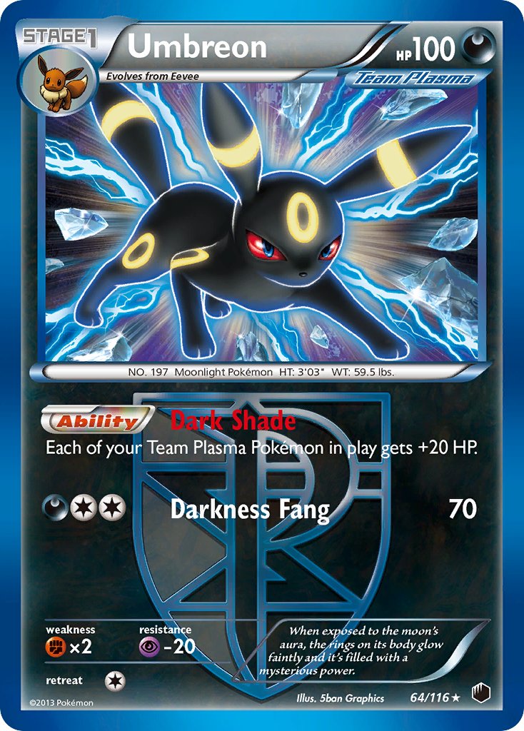 Umbreon (64/116) (Moltres Legendary Battle Deck) (Theme Deck Exclusive) [Black & White: Plasma Freeze] | Silver Goblin