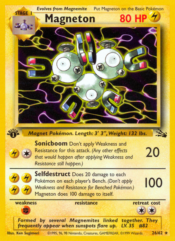 Magneton (26/62) [Fossil 1st Edition] | Silver Goblin