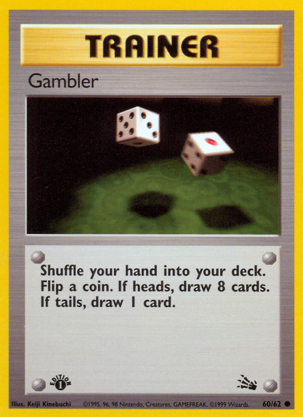 Gambler (60/62) [Fossil 1st Edition] | Silver Goblin