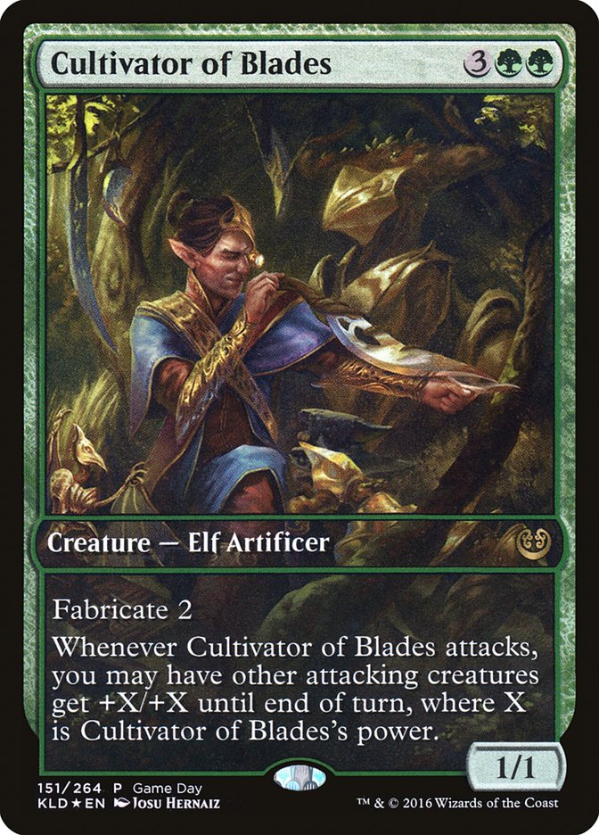 Cultivator of Blades (Game Day) (Full Art) [Kaladesh Promos] | Silver Goblin