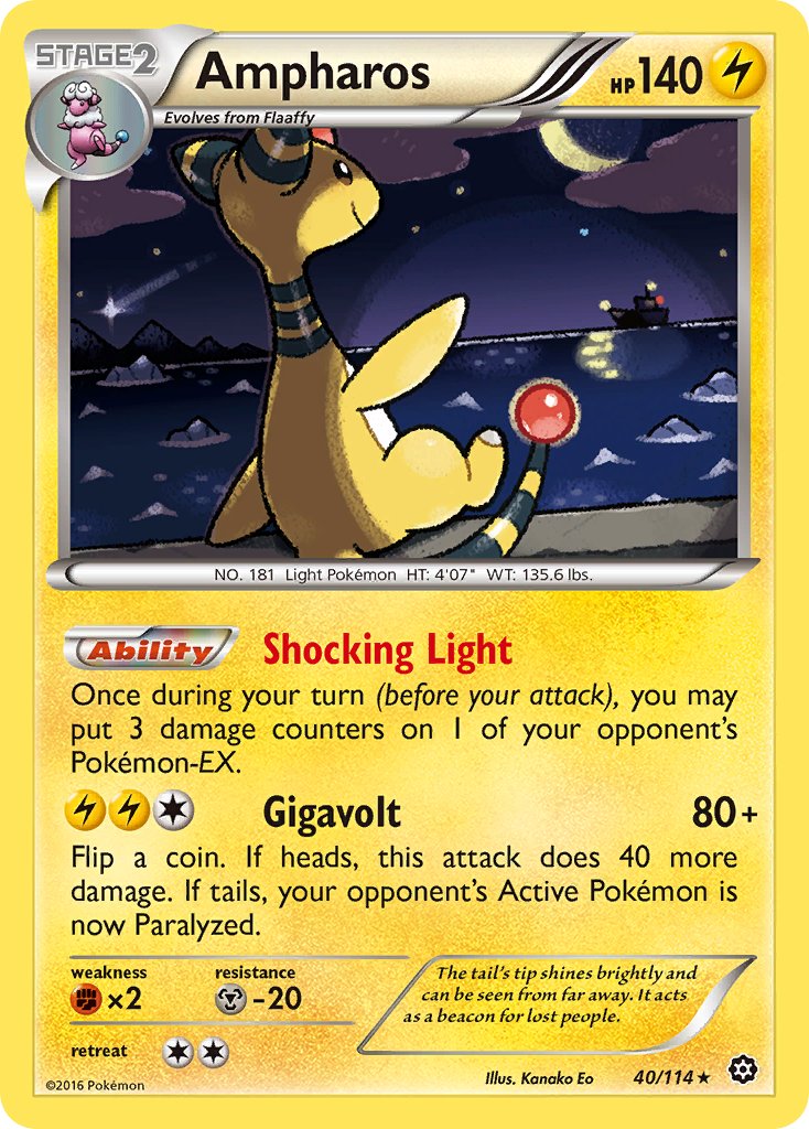 Ampharos (40/114) (Theme Deck Exclusive) [XY: Steam Siege] | Silver Goblin