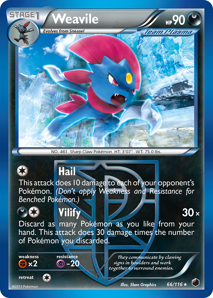 Weavile (66/116) [Black & White: Plasma Freeze] | Silver Goblin