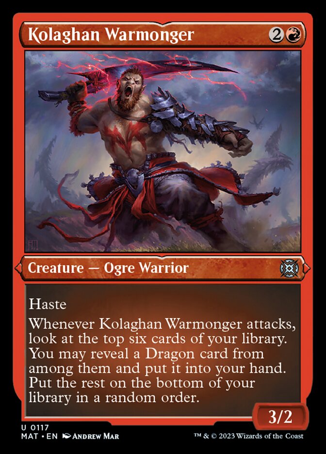 Kolaghan Warmonger (Foil Etched) [March of the Machine: The Aftermath] | Silver Goblin