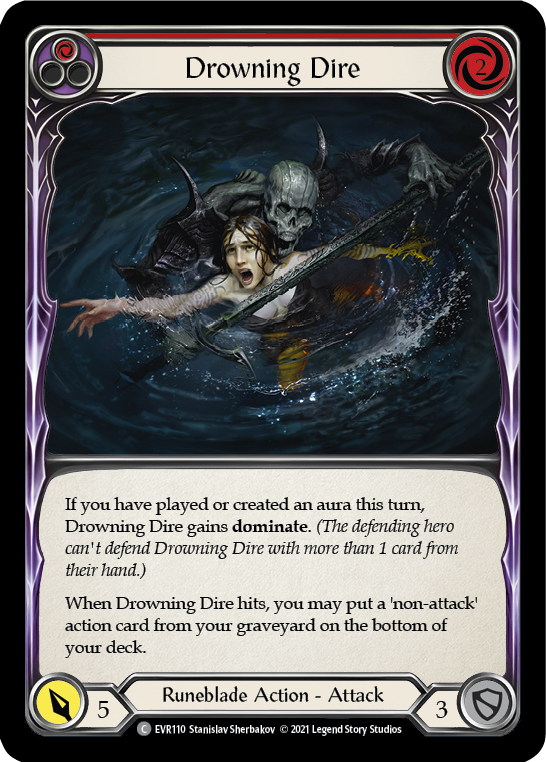 Drowning Dire (Red) [EVR110] (Everfest)  1st Edition Rainbow Foil | Silver Goblin