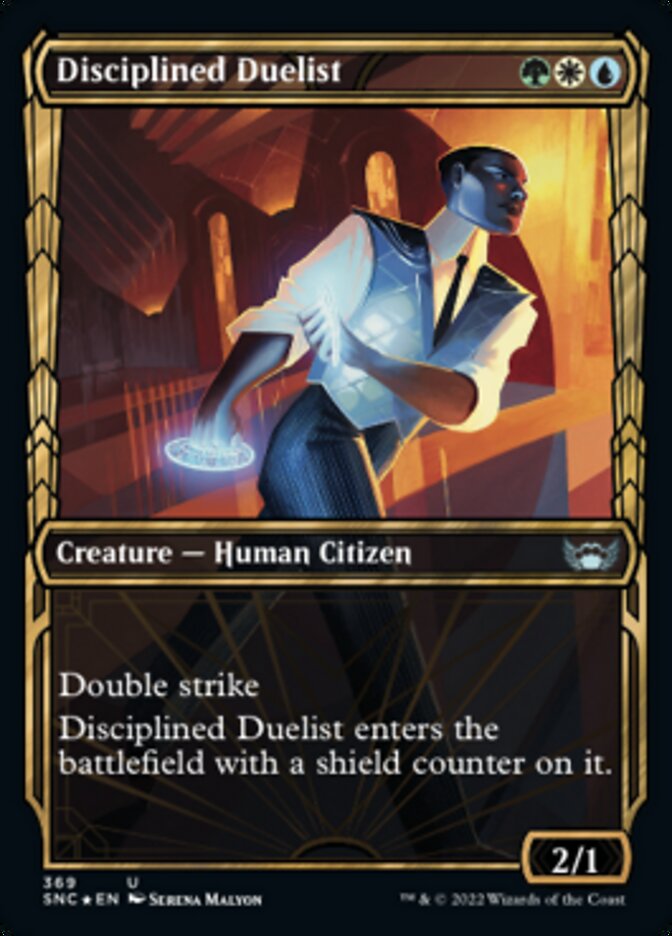 Disciplined Duelist (Showcase Golden Age Gilded Foil) [Streets of New Capenna] | Silver Goblin
