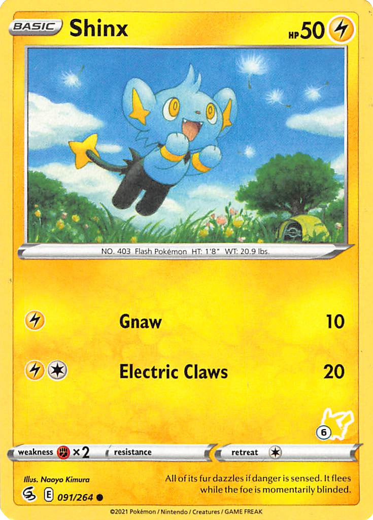 Shinx (091/264) (Pikachu Stamp #6) [Battle Academy 2022] | Silver Goblin