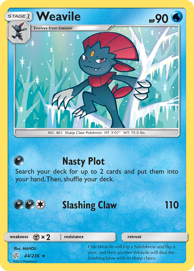 Weavile (44/236) [Sun & Moon: Cosmic Eclipse] | Silver Goblin