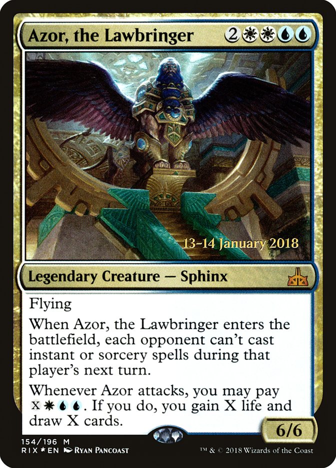 Azor, the Lawbringer [Rivals of Ixalan Prerelease Promos] | Silver Goblin