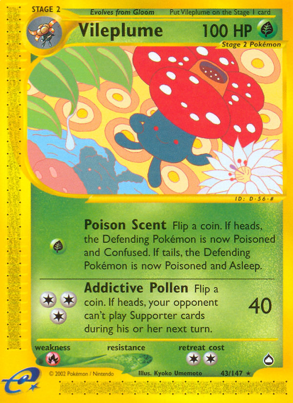 Vileplume (43/147) [Aquapolis] | Silver Goblin