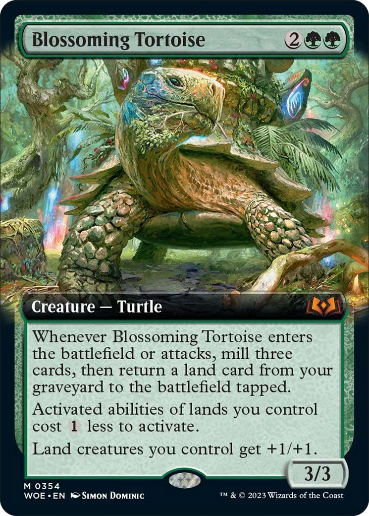 Blossoming Tortoise (Extended Art) [Wilds of Eldraine] | Silver Goblin
