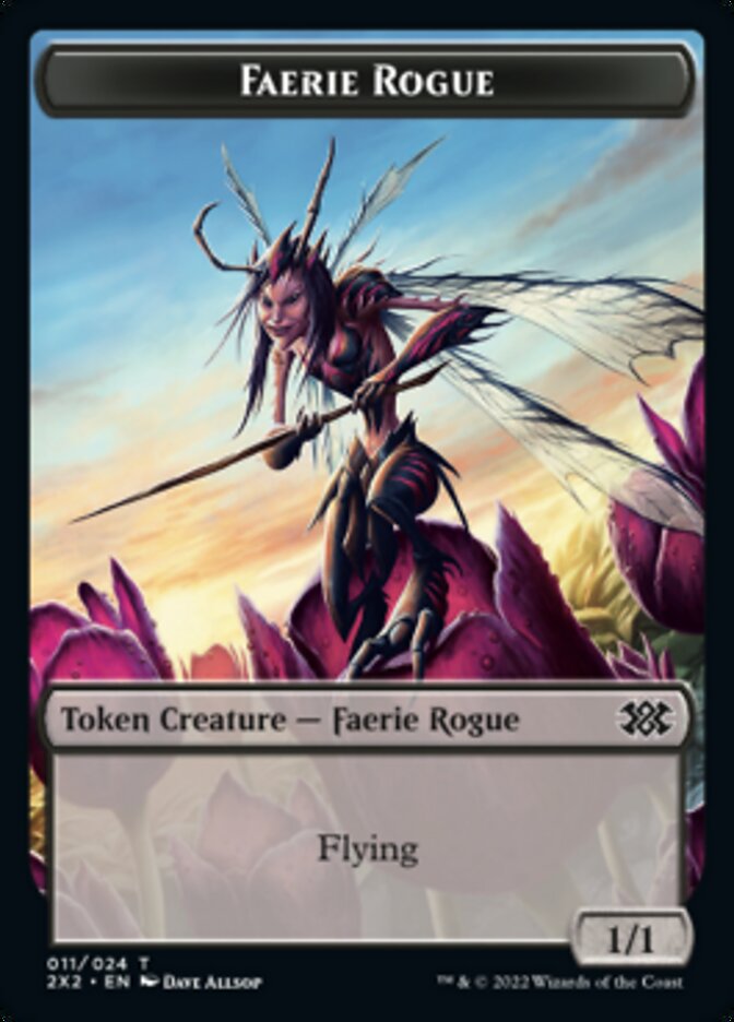 Faerie Rogue // Treasure Double-Sided Token [Double Masters 2022 Tokens] | Silver Goblin