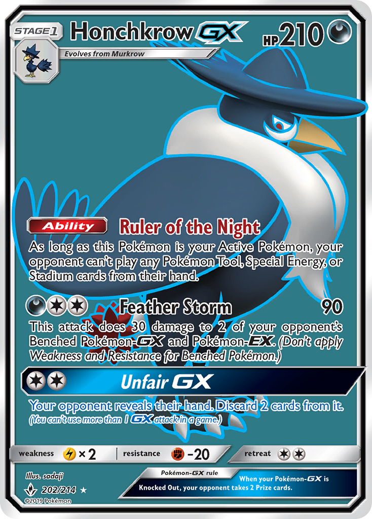 Honchkrow GX (202/214) [Sun & Moon: Unbroken Bonds] | Silver Goblin