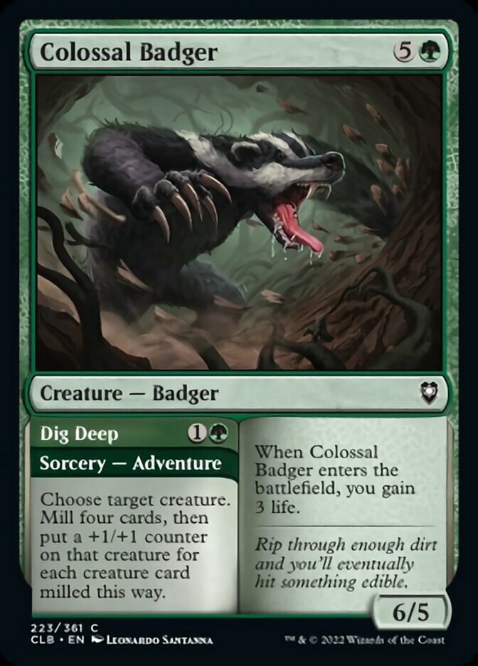 Colossal Badger // Dig Deep [Commander Legends: Battle for Baldur's Gate] | Silver Goblin