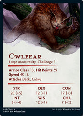 Owlbear Art Card [Dungeons & Dragons: Adventures in the Forgotten Realms Art Series] | Silver Goblin