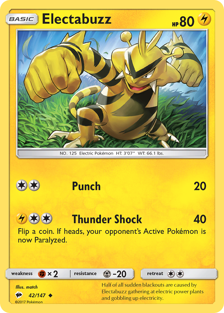 Electabuzz (42/147) [Sun & Moon: Burning Shadows] | Silver Goblin