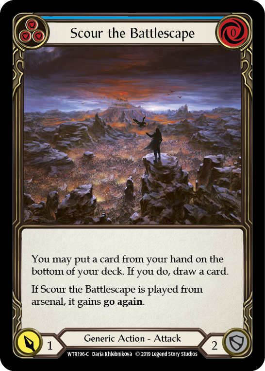 Scour the Battlescape (Blue) [WTR196-C] (Welcome to Rathe)  Alpha Print Rainbow Foil | Silver Goblin