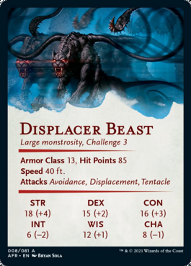 Displacer Beast Art Card [Dungeons & Dragons: Adventures in the Forgotten Realms Art Series] | Silver Goblin