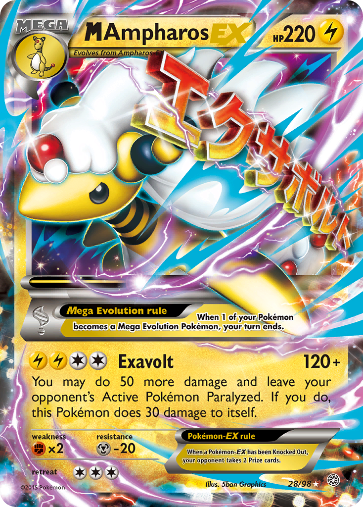 M Ampharos EX (28/98) [XY: Ancient Origins] | Silver Goblin