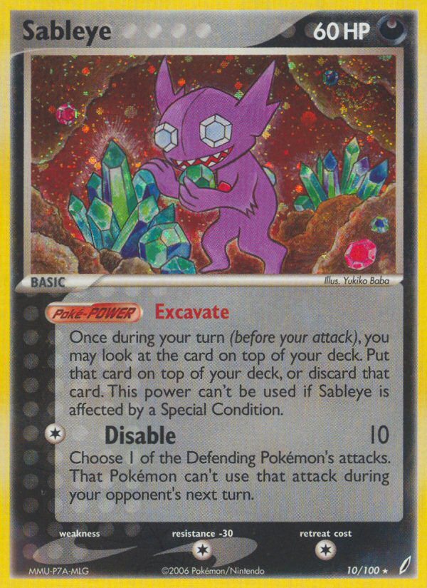 Sableye (10/100) [EX: Crystal Guardians] | Silver Goblin