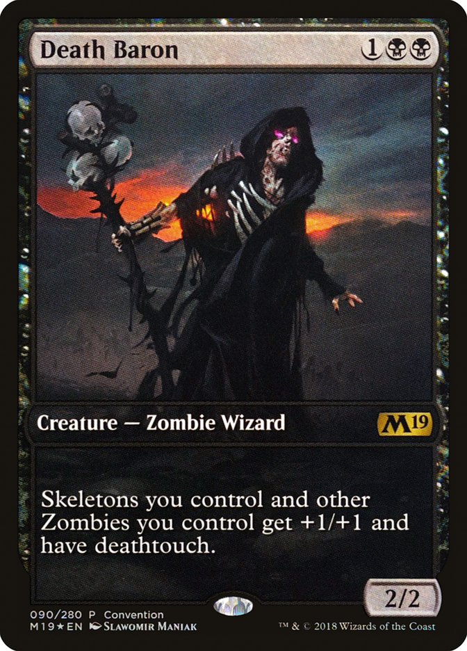 Death Baron (Convention) (Full Art) [Core Set 2019 Promos] | Silver Goblin