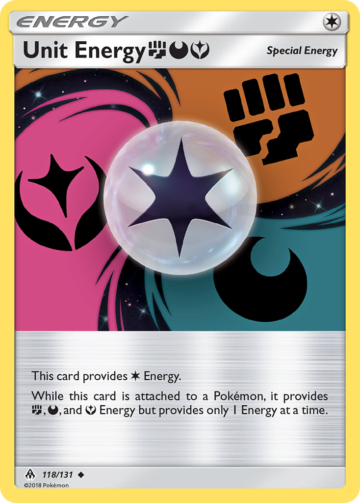 Unit Energy (118/131) (Fighting, Darkness, Fairy) [Sun & Moon: Forbidden Light] | Silver Goblin