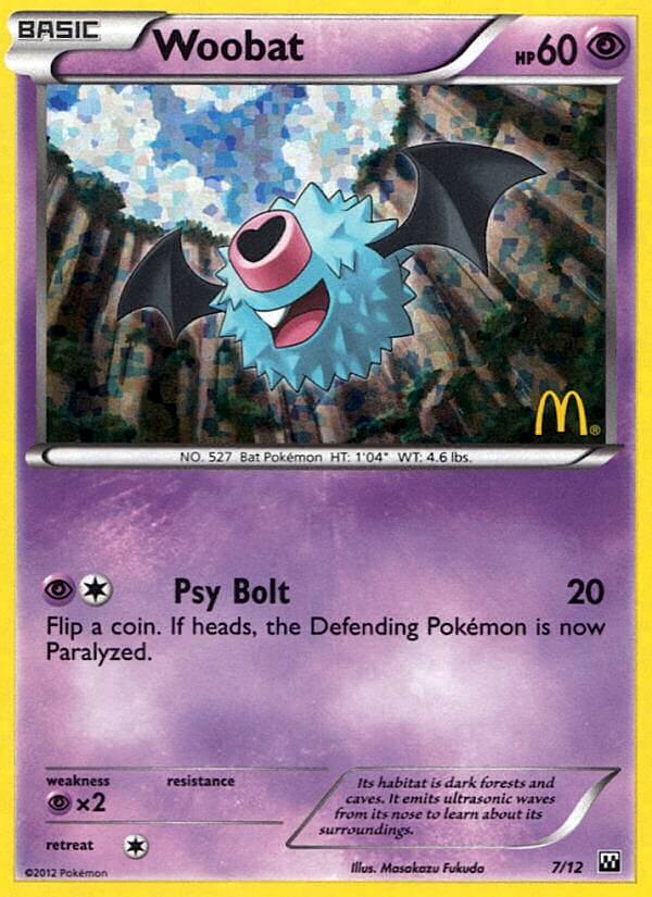 Woobat (7/12) [McDonald's Promos: 2012 Collection] | Silver Goblin