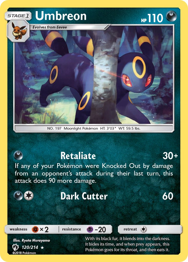 Umbreon (120/214) (Cosmos Holo) (Blister Exclusive) [Sun & Moon: Lost Thunder] | Silver Goblin