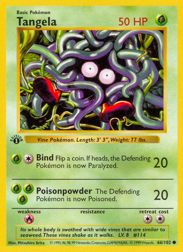 Tangela (66/102) (Shadowless) [Base Set 1st Edition] | Silver Goblin