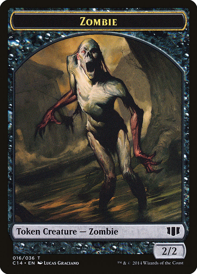Demon (012/036) // Zombie (016/036) Double-Sided Token [Commander 2014 Tokens] | Silver Goblin