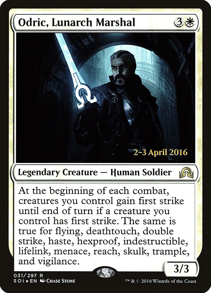 Odric, Lunarch Marshal [Shadows over Innistrad Prerelease Promos] | Silver Goblin