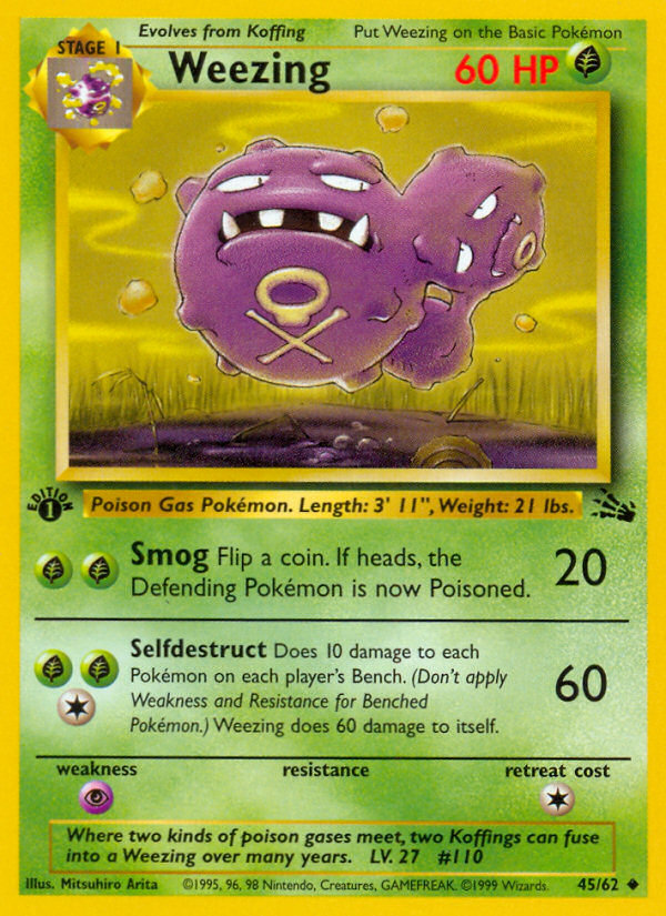 Weezing (45/62) [Fossil 1st Edition] | Silver Goblin