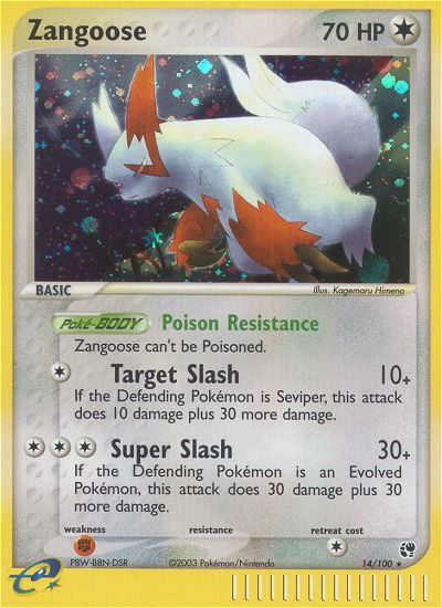 Zangoose (14/100) [EX: Sandstorm] | Silver Goblin