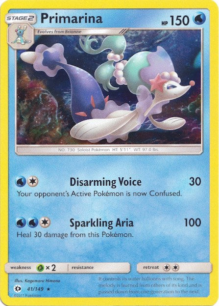 Primarina (41/149) (Water Web Holo) [Sun & Moon: Base Set] | Silver Goblin