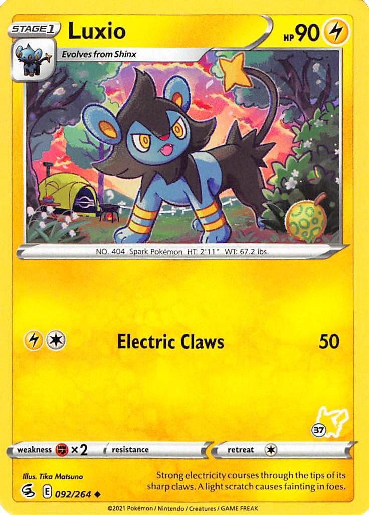 Luxio (092/264) (Pikachu Stamp #37) [Battle Academy 2022] | Silver Goblin