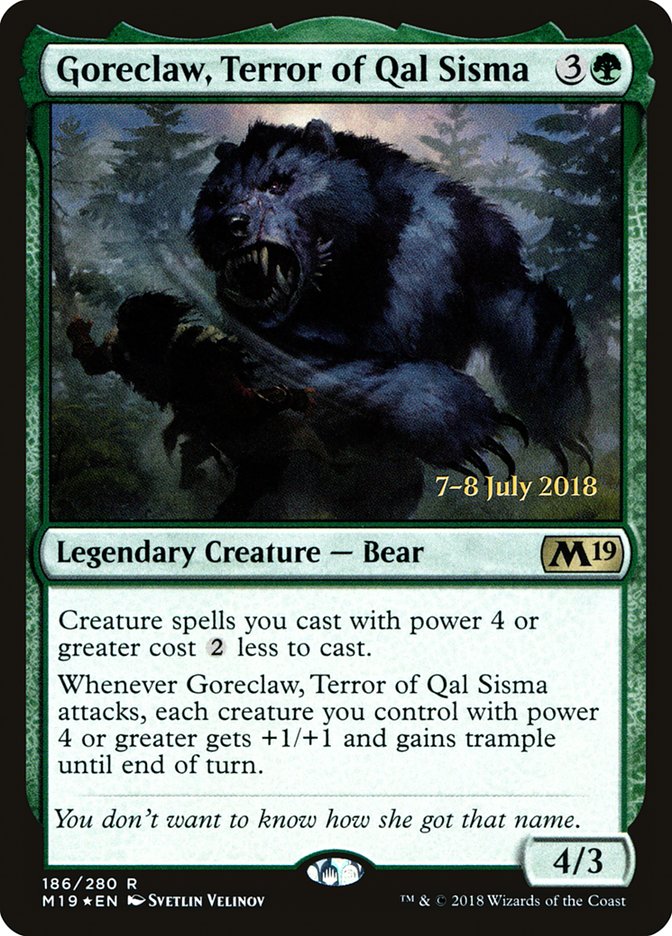 Goreclaw, Terror of Qal Sisma [Core Set 2019 Prerelease Promos] | Silver Goblin