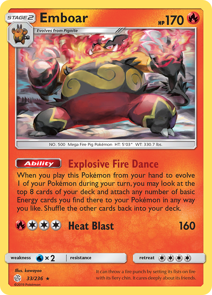 Emboar (33/236) [Sun & Moon: Cosmic Eclipse] | Silver Goblin