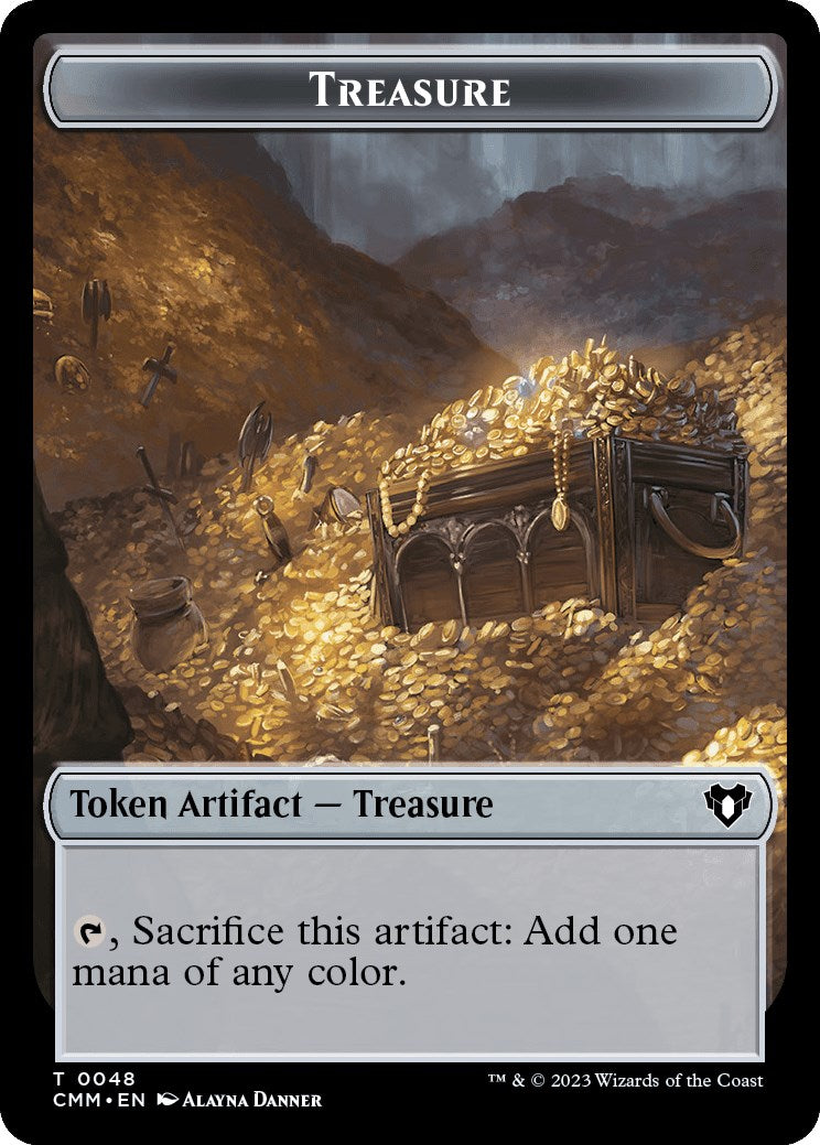 Treasure // Emblem - Teferi, Temporal Archmage Double-Sided Token [Commander Masters Tokens] | Silver Goblin