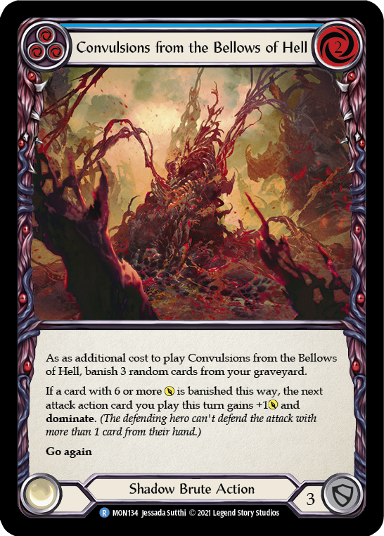 Convulsions from the Bellows of Hell (Blue) [MON134-RF] (Monarch)  1st Edition Rainbow Foil | Silver Goblin