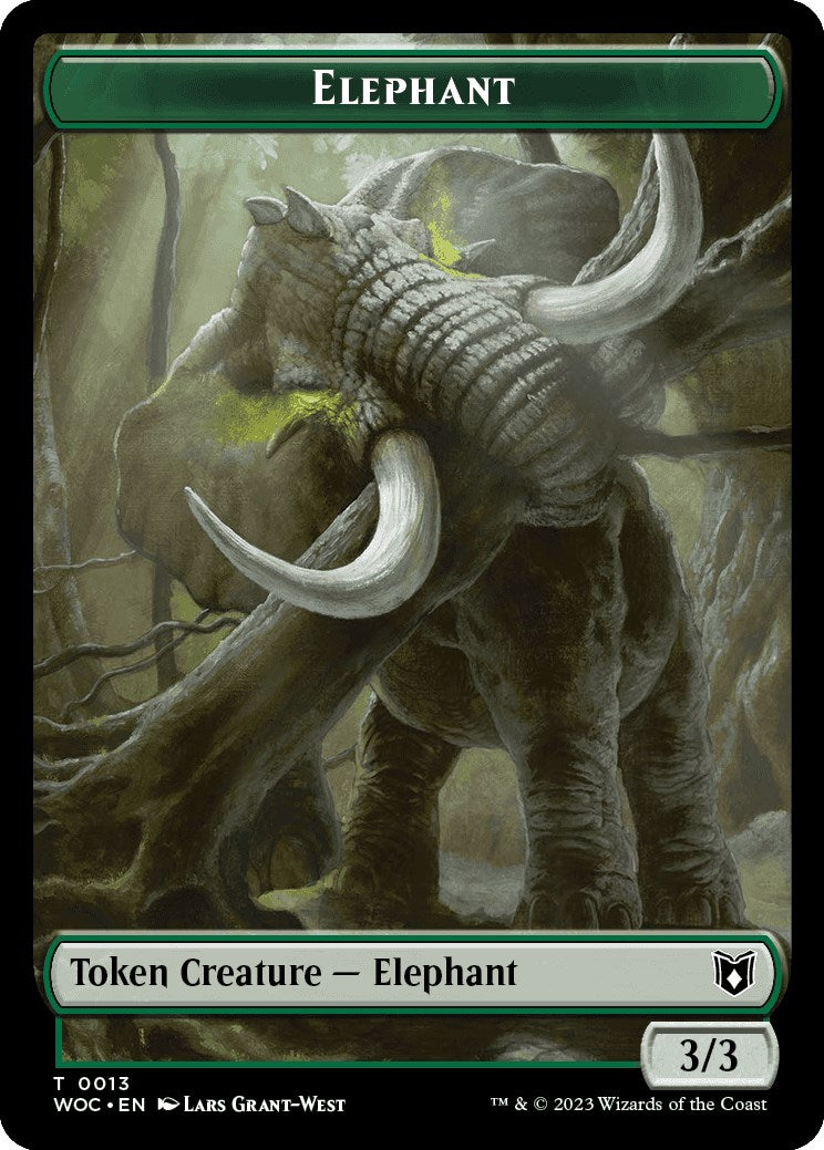 Elephant // Saproling Double-Sided Token [Wilds of Eldraine Commander Tokens] | Silver Goblin