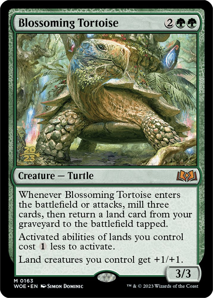 Blossoming Tortoise [Wilds of Eldraine Prerelease Promos] | Silver Goblin