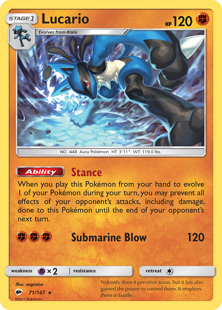 Lucario (71/147) [Sun & Moon: Burning Shadows] | Silver Goblin