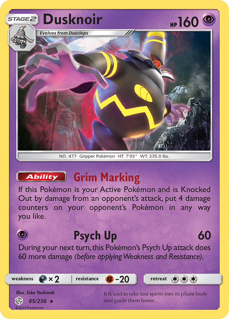 Dusknoir (85/236) (Prerelease Kit Exclusive) [Sun & Moon: Cosmic Eclipse] | Silver Goblin