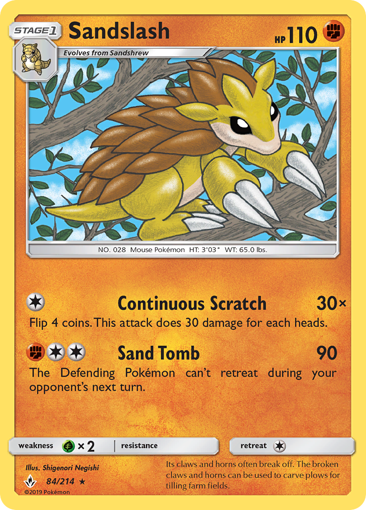 Sandslash (84/214) [Sun & Moon: Unbroken Bonds] | Silver Goblin