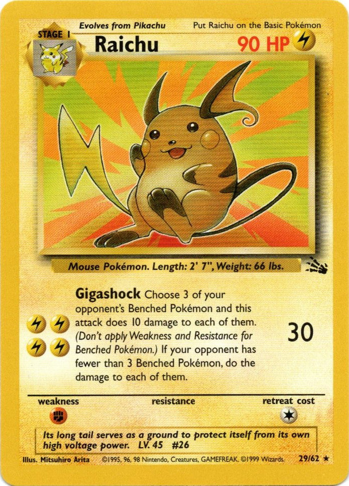 Raichu (29/62) [Fossil Unlimited] | Silver Goblin