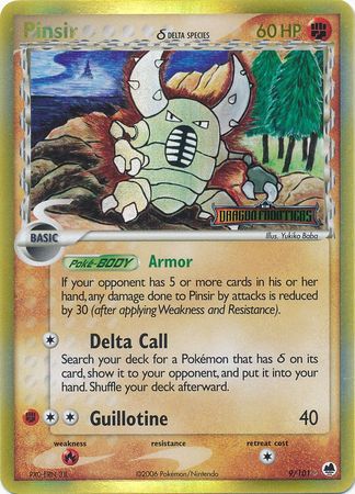 Pinsir (9/101) (Delta Species) (Stamped) [EX: Dragon Frontiers] | Silver Goblin