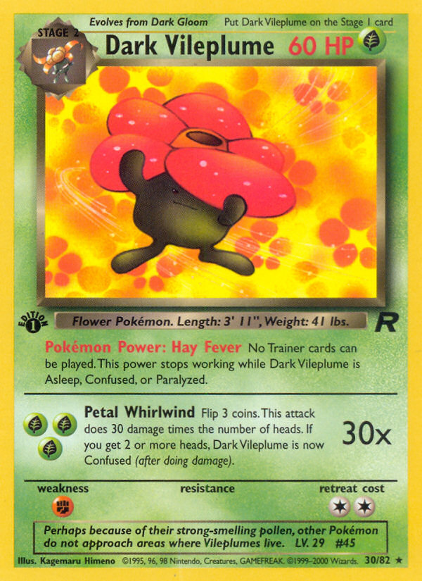 Dark Vileplume (30/82) [Team Rocket 1st Edition] | Silver Goblin