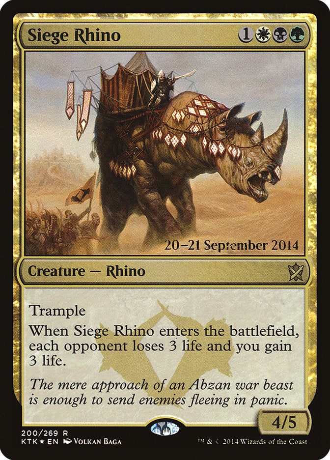 Siege Rhino [Khans of Tarkir Prerelease Promos] | Silver Goblin