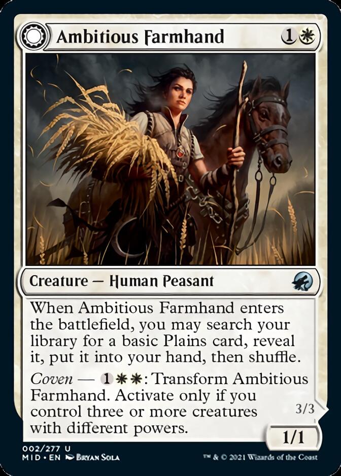 Ambitious Farmhand // Seasoned Cathar [Innistrad: Midnight Hunt] | Silver Goblin