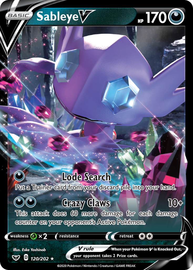 Sableye V (120/202) [Sword & Shield: Base Set] | Silver Goblin