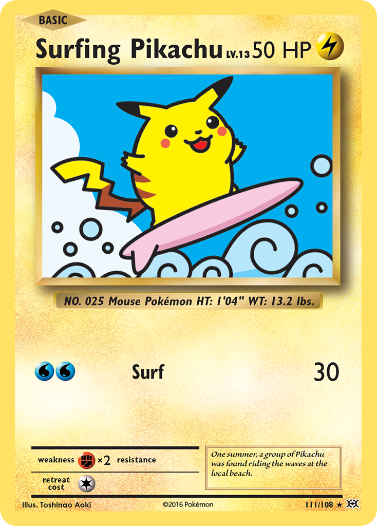Surfing Pikachu (111/108) [XY: Evolutions] | Silver Goblin